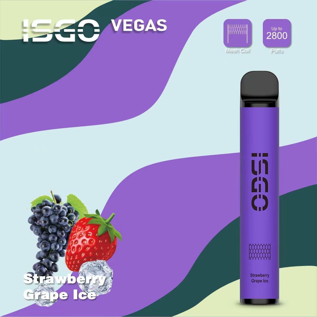 ISGO VEGAS STRAWBERRY GRAPE ICE 2800 PUFFS 1 ISGO VEGAS STRAWBERRY GRAPE ICE 2800 PUFFS