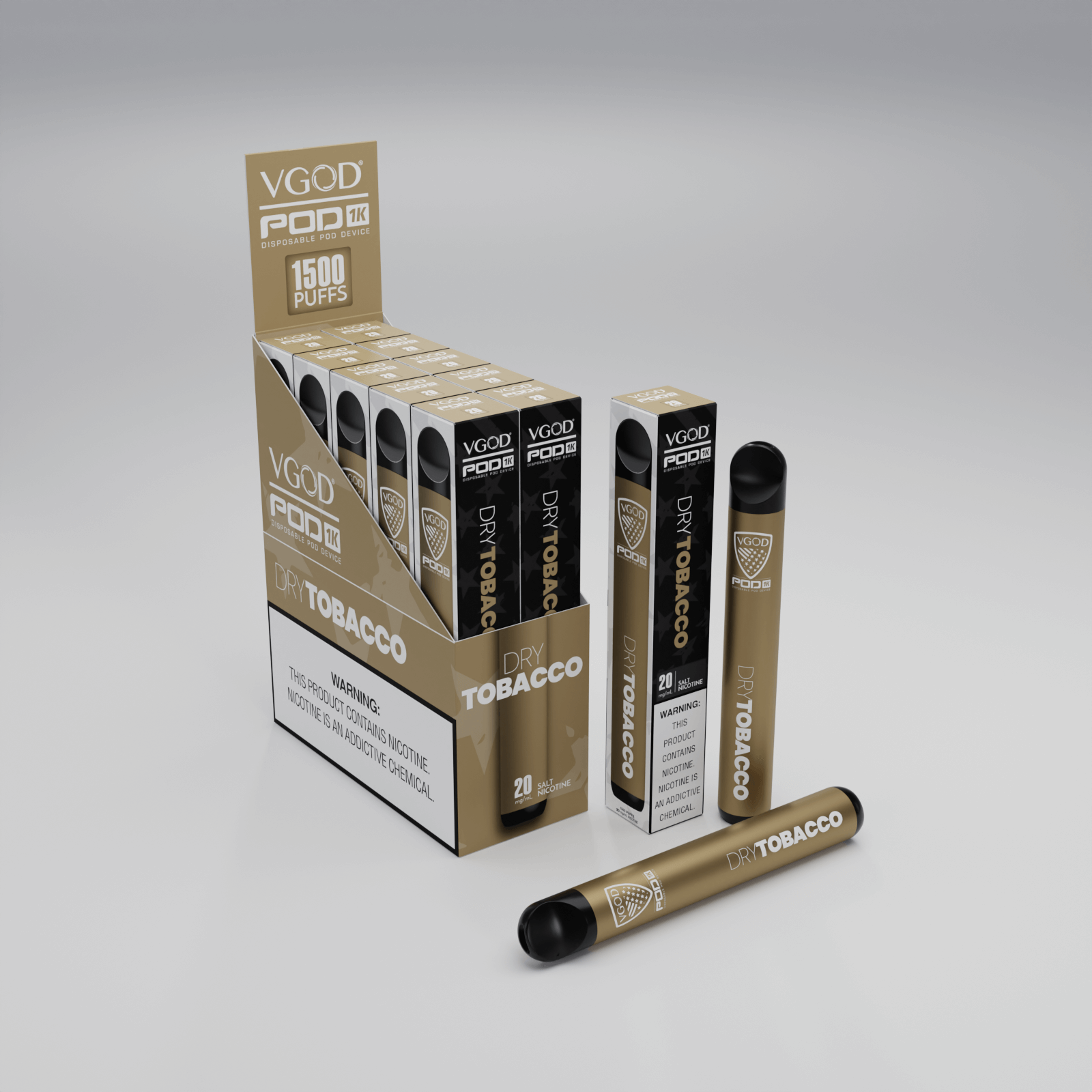 VGOD Pod - Dry Tobacco Disposable Device 20mg 1500 Puffs 1 VGOD Pod - Dry Tobacco Disposable Device 20mg 1500 Puffs