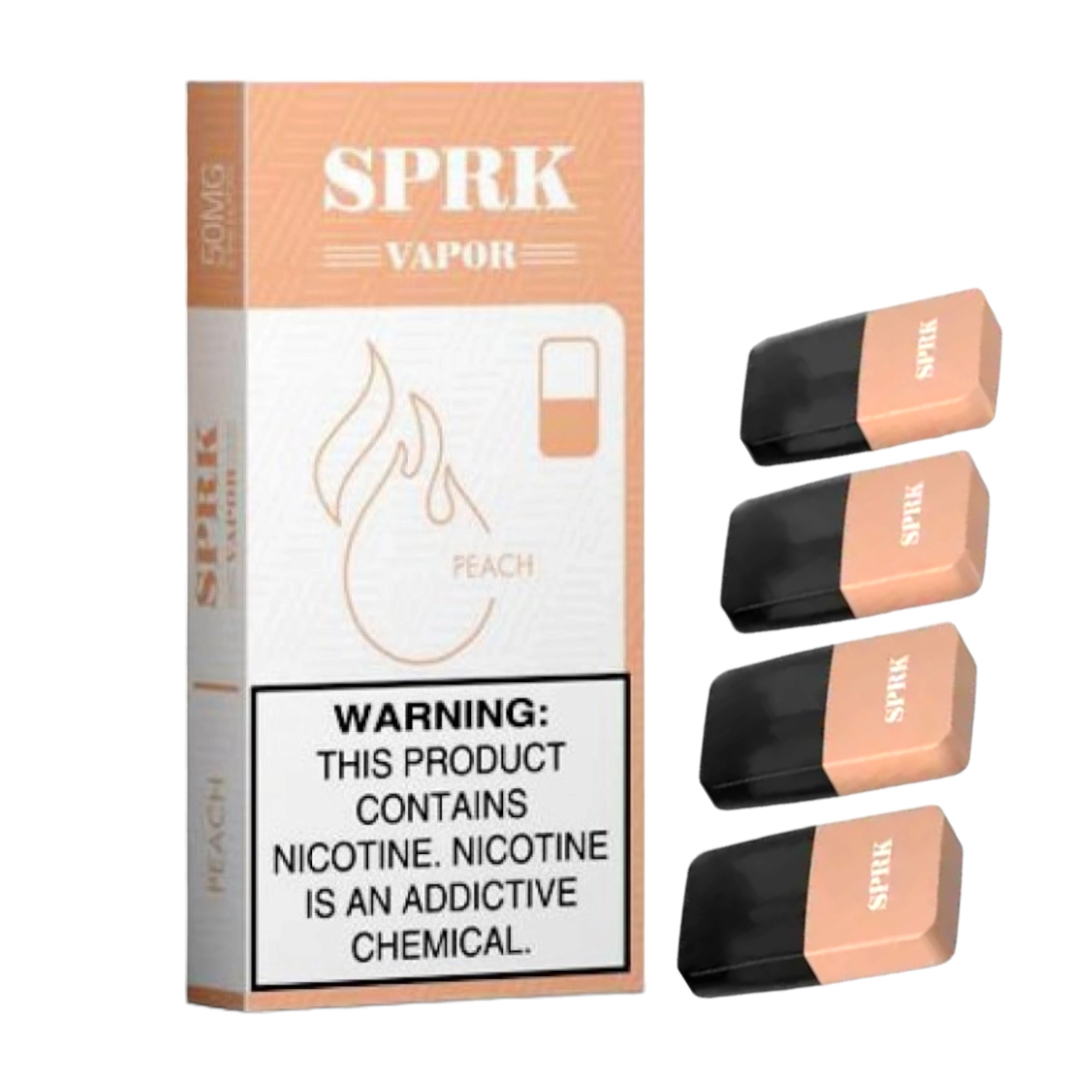 SPRK VAPOR Peach (Pack of 4) 1 SPRK VAPOR Peach (Pack of 4)