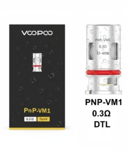Voopoo PnP VM1 0.3Ω Mesh Coil High VG, DTL Vaping, Enhanced Flavor & Cloud Production