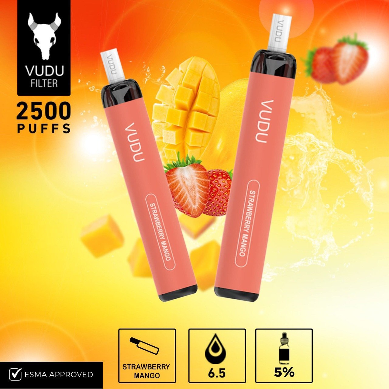 VUDU Filter - Strawberry Mango Disposable Pod Device (2500 Puffs) 1 VUDU Filter - Strawberry Mango Disposable Pod Device (2500 Puffs)