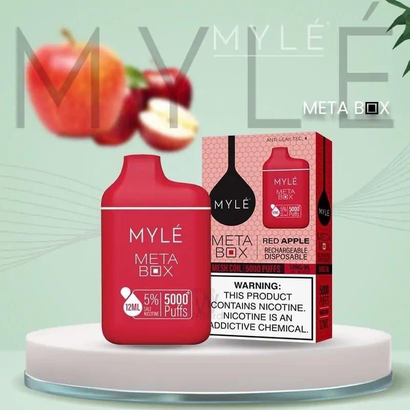 MYLE Meta Box Red Apple 5000 puffs 50mg 5% Nicotine Disposable Vape 1 MYLE Meta Box Red Apple 5000 puffs 50mg 5% Nicotine Disposable Vape