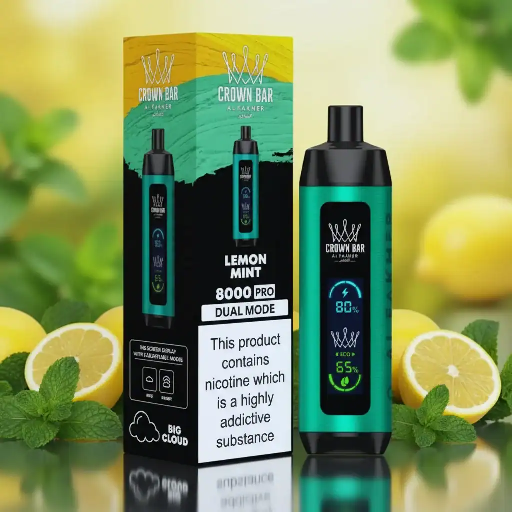 Crown Bar Al Fakher 8000 Puffs – Lemon Mint Disposable Vape 1 Crown Bar Al Fakher 8000 Puffs – Lemon Mint Disposable Vape